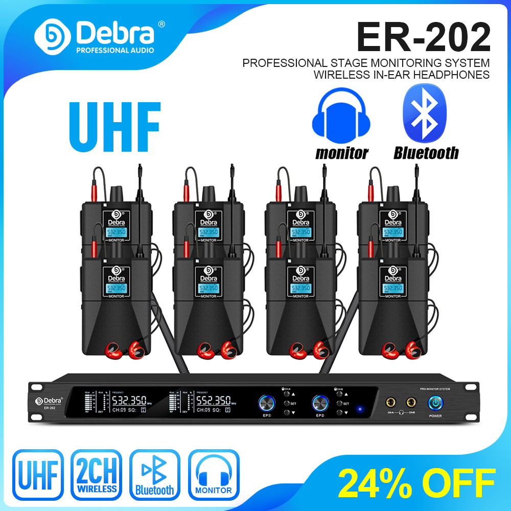 In Ear Monitors For Singers - Debra UHF IEM ER-202 Wireless In