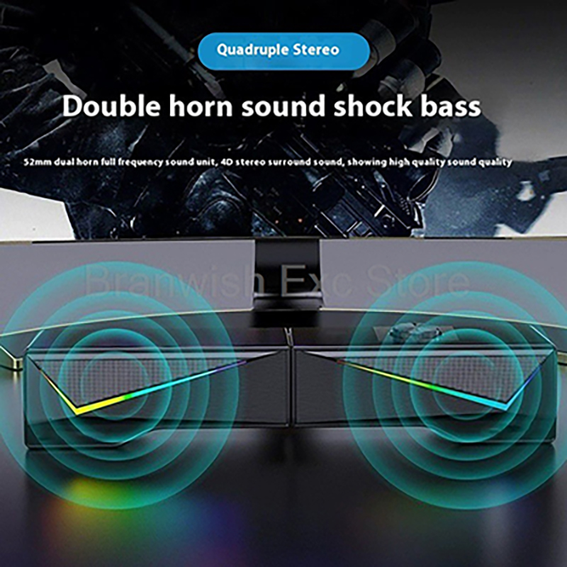 2x2.5W Computer Speaker RGB Li - огляд і ціна Rgb Computer Soundbar For Pc