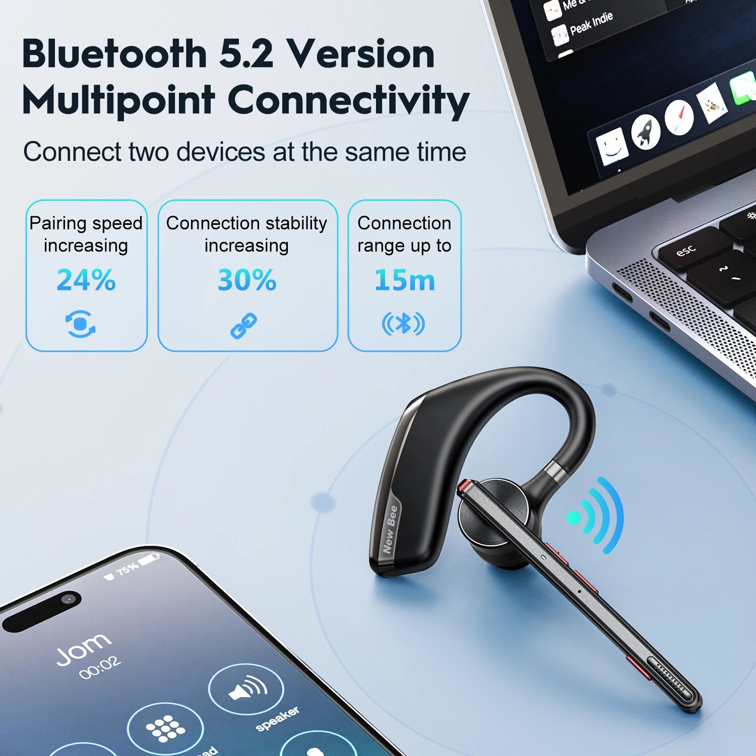 New Bee M51 Bluetooth 5.2 Wire - огляд і ціна Open Ear Air Conduction Headphones