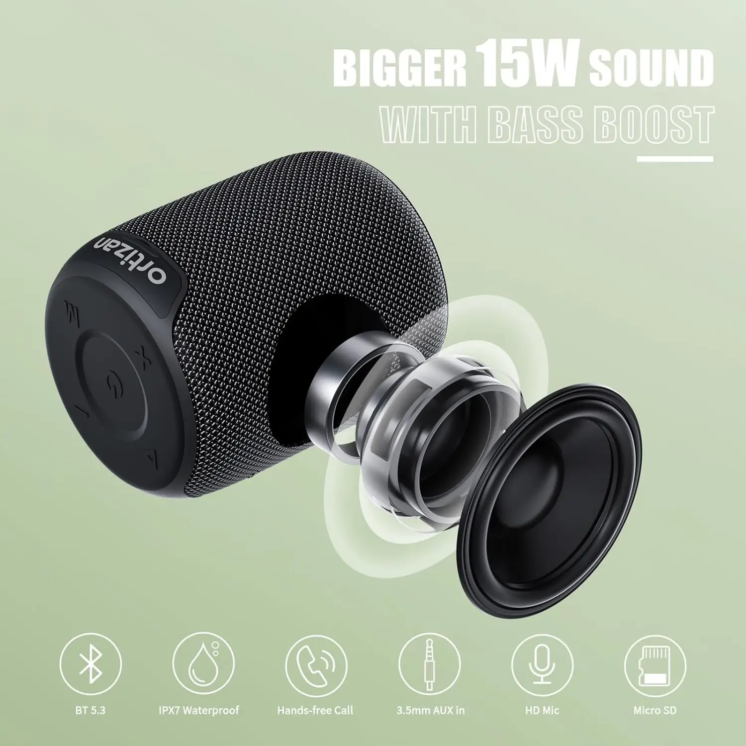 Ortizan X2 Bluetooth Speakers, - огляд і ціна Portable Bluetooth Speaker Waterproof Ipx7