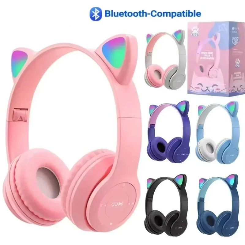 Wireless Bluetooth Earphones C - огляд і ціна Cat Ear Bluetooth Headset Led